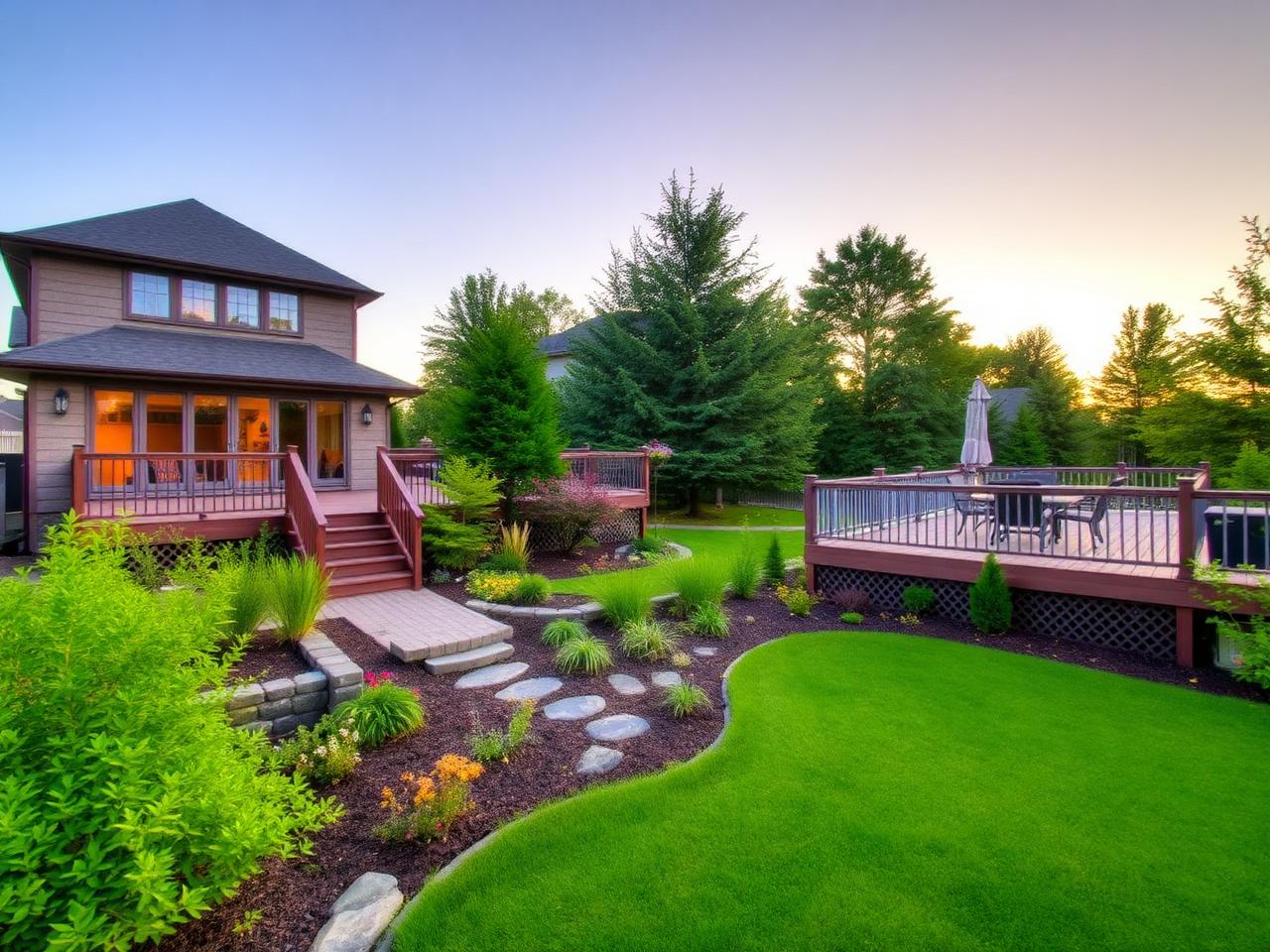 Beautifully landscaped Ottawa backyard